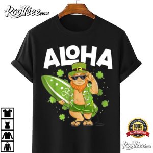 Aloha Hawaii Surfing Leprechaun St Patricks Day T Shirt 4