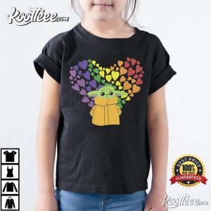 Baby Yoda Mandalorian Child Rainbow Star War T Shirt 3