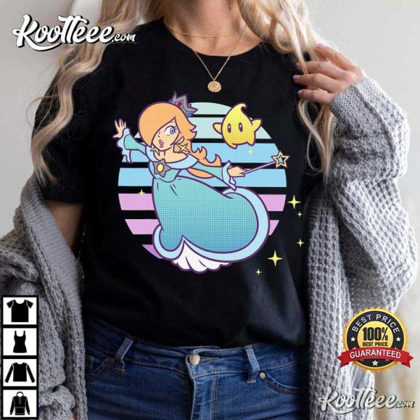 Super Mario Rosalina And Luma Striped T-Shirt