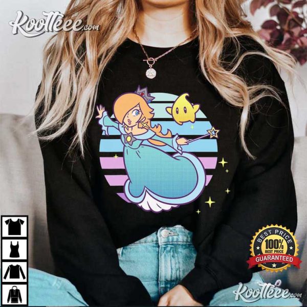 Super Mario Rosalina And Luma Striped T-Shirt