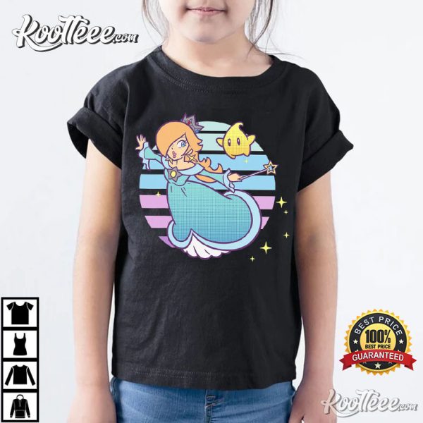 Super Mario Rosalina And Luma Striped T-Shirt