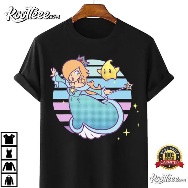 Super Mario Rosalina And Luma Striped T-Shirt