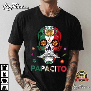 Mens Dia De Los Muertos Papacito Mexican Flag T Shirt 3