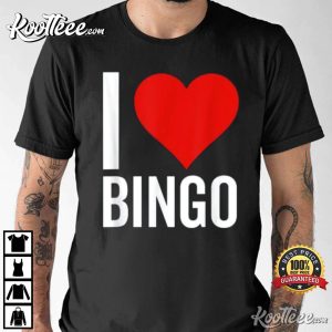 I Love Bingo Heart Funny Game T Shirt 1