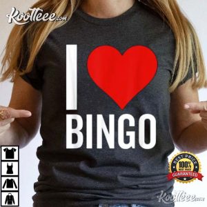 I Love Bingo Heart Funny Game T Shirt 3