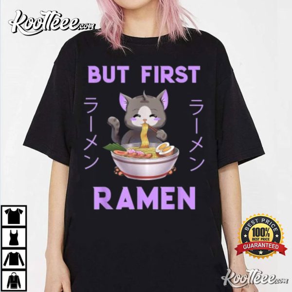 Ramen Chibi Cat Vintage Japanese Kawaii Anime T-Shirt