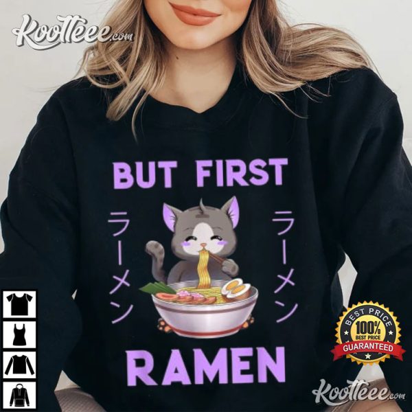 Ramen Chibi Cat Vintage Japanese Kawaii Anime T-Shirt