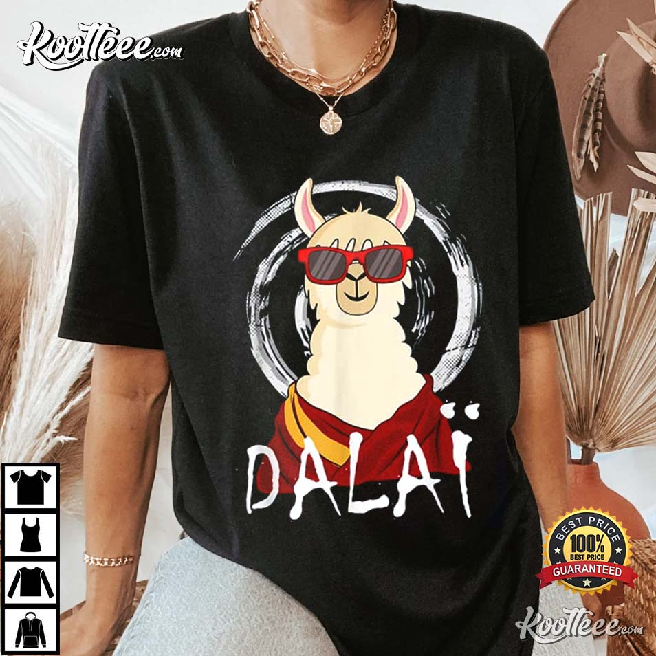 Dalai Lama Does Yoga Meditation With Buddhism Alpaca T-Shirt