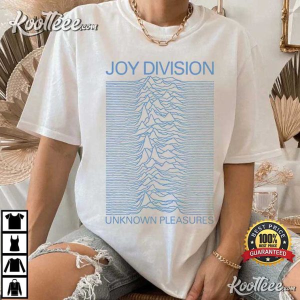 Joy Division Unknown Pleasures Blue On White T-Shirt