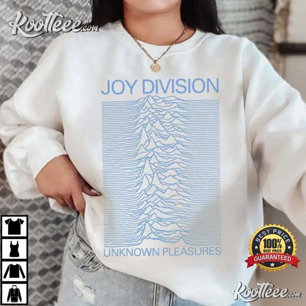 Joy Division Unknown Pleasures Blue On White T-Shirt