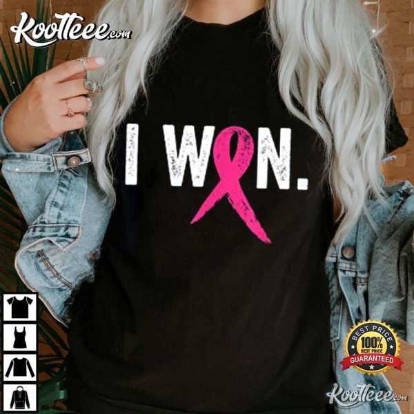 I Won Breast Cancer Awareness Support Pink Ribbon T-Shirt