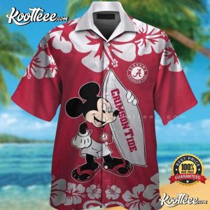 Alabama Crimson Tide And Mickey Mouse Hawaiian Shirt