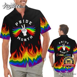 Hand Rainbow LGBT Flag Tropical Floral Hawaiian Shirt