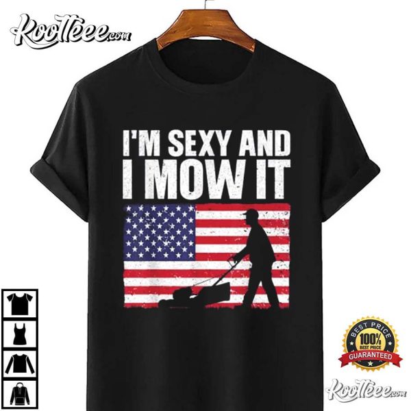 Cool Lawn Mower Landscaper 4th Of July T-Shirt