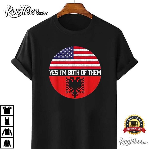 Half American Half Albanian USA Flag Family Heritage T-Shirt