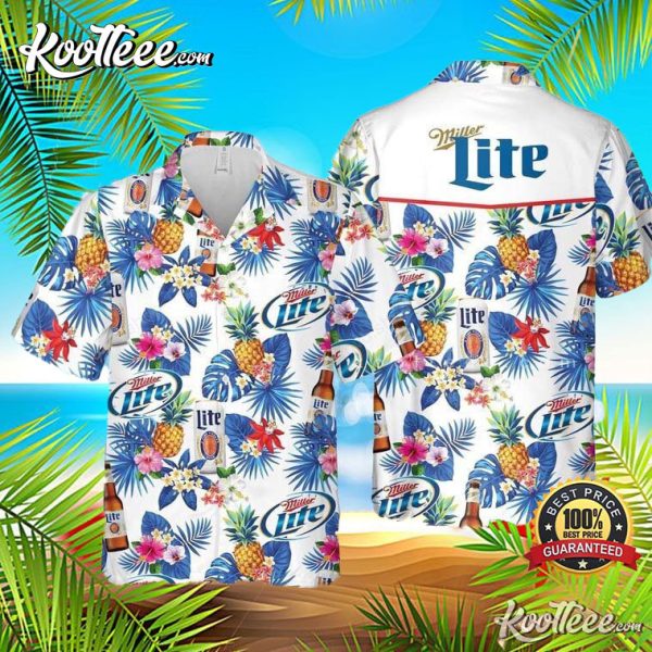 Miller Lite Beer Aloha Summer Beach Hawaiian Shirt
