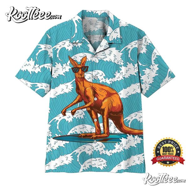 Surfing Kangaroo Hawaiian Shirt