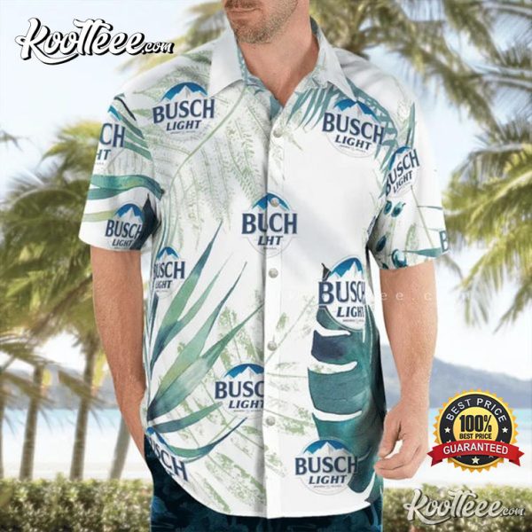 White Busch Light Beer Hawaiian Shirt