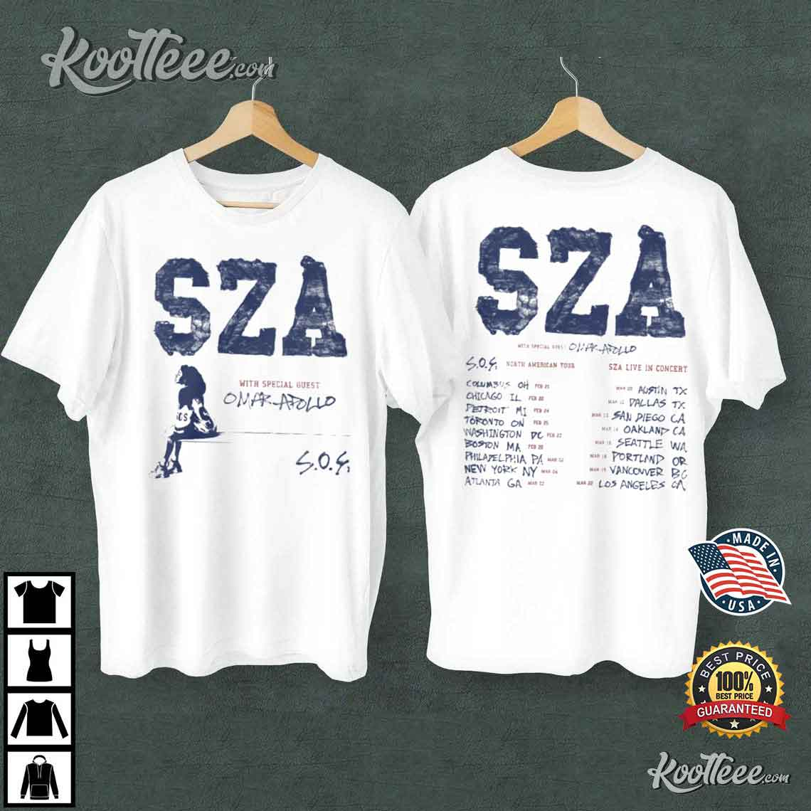 SZA SOS Tour T-shirt,North American Tour Merch Shirt - Ingenious Gifts Your  Whole Family