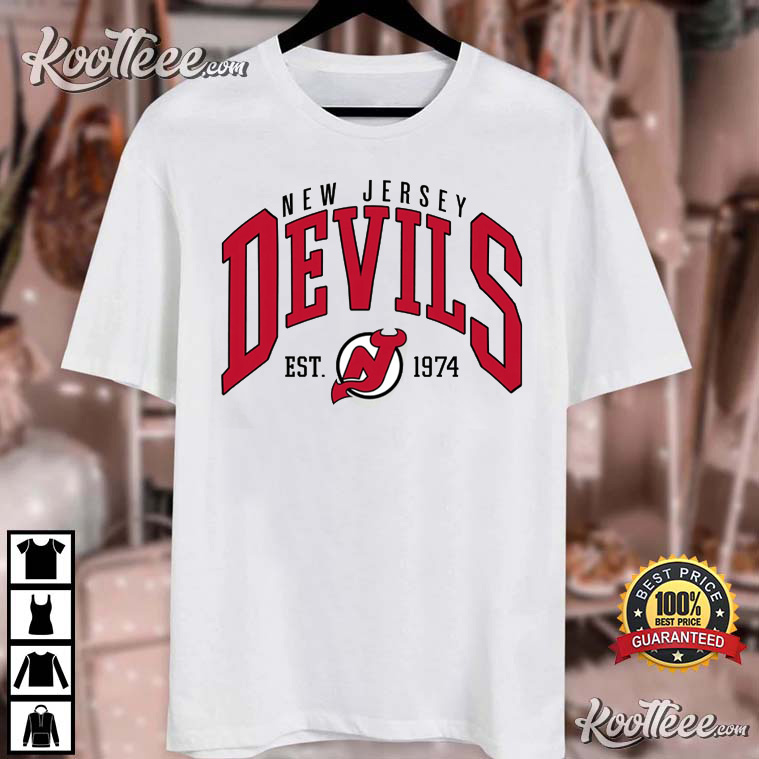 Vintage New Jersey Devils NHL Graphic White SweatShirt Unisex Men