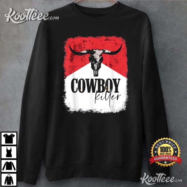 Western Bull Skull Cowboy Killer Cowgirl T-Shirt