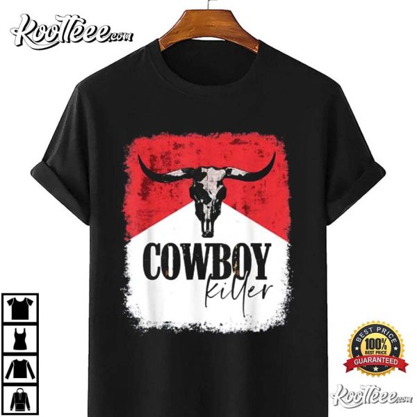 Western Bull Skull Cowboy Killer Cowgirl T-Shirt