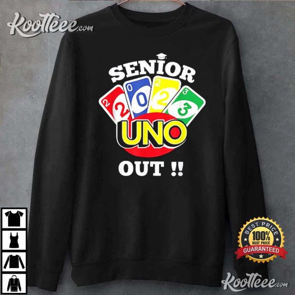 Senior 2023 Uno Out Funny Class Graduation Teacher T-Shirt