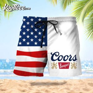Vintage USA Flag 4th Of July Coors Banquet Hawaiian Shorts Vintage USA Flag 4th Of July Coors Banquet Hawaiian Shorts