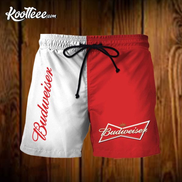 Vintage Budweiser Beach Outfit Hawaiian Shorts
