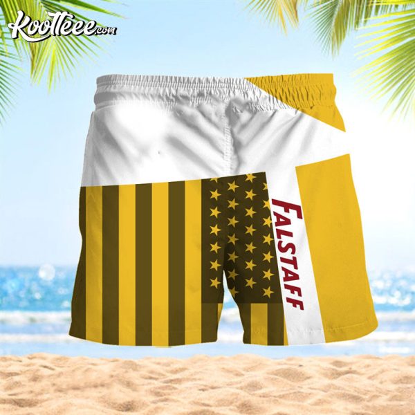 Summer American Flag Patch Falstaff Beer Hawaiian Shorts
