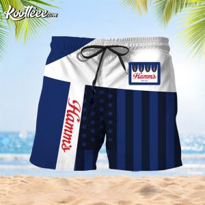 Summer American Flag Patch Hamm’s Beer Hawaiian Shorts