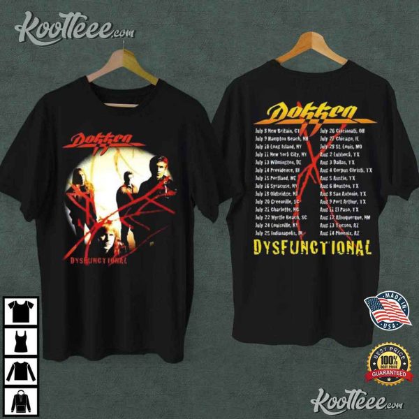Dokken Band Dysfunctional Album Concert 1995 T-Shirt