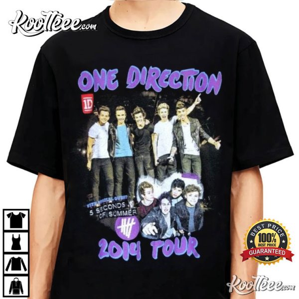 2014 One Direction And 5 Seconds Of Summer T-Shirt