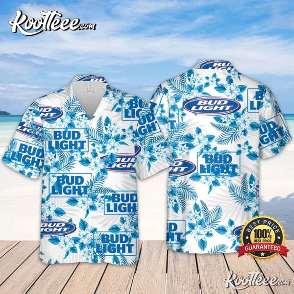 Bud Light Flowers Pattern Beer Lover Hawaiian Shirt