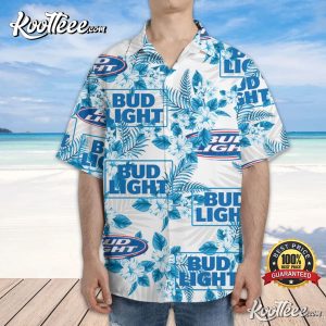 Bud Light Flowers Pattern Beer Lover Hawaiian Shirt