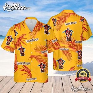 Captain Morgan Palm Leaves Pattern Hawaiian Shirt
