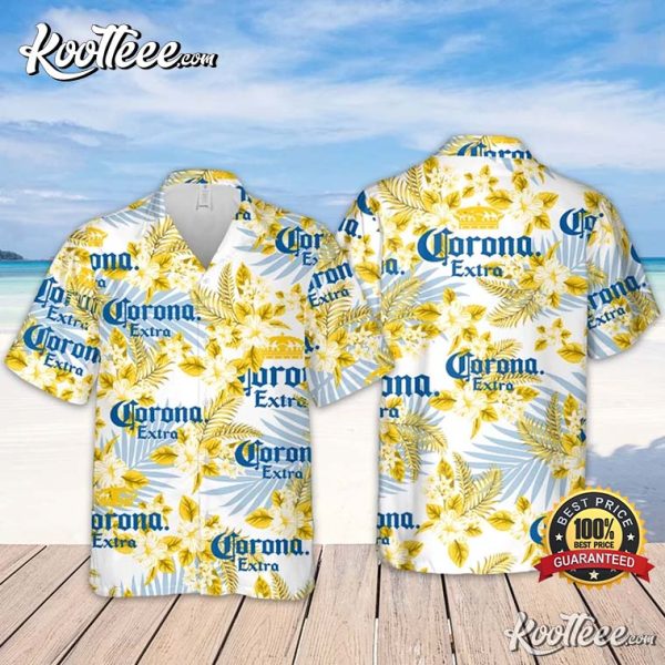 Corona Flowers Pattern Beer Lover Hawaiian Shirt