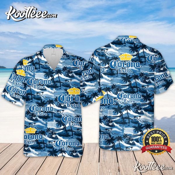 Corona Sea Island Pattern Beer Loves Hawaiian Shirt