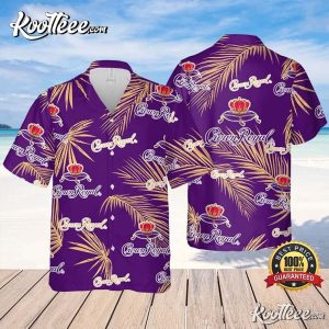 Crown Royal Whiskey Palm Leaves Pattern Hawaiian Shirt