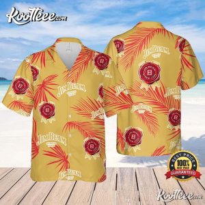 Jim Beam Palm Leaves Pattern Hawaiian Shirt