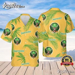 Jagermeister Summer Party Palm Leaves Pattern Hawaiian Shirt