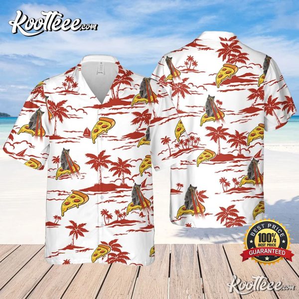 Pizza Cat Beach Pattern Hawaiian Shirt