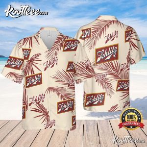 Schlitz Palm Leaves Beer Summer Party Hawaiian Shirt