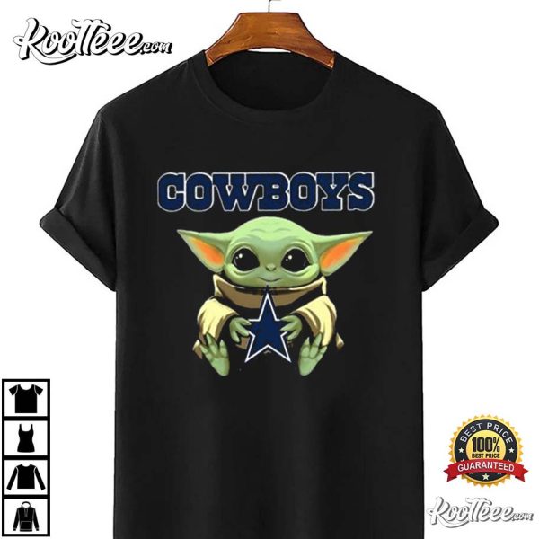Baby Yoda Hug Dallas Cowboys Star Wars T-Shirt
