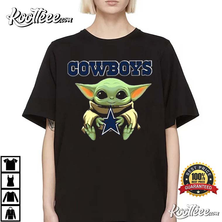 Baby Yoda Loves The Dallas Cowboys Star Wars NFL Women's T-Shirt 