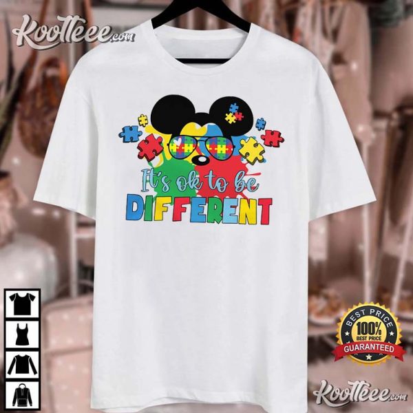 Ok To Be Different Autism Support Puzzle Piece T-Shirt
