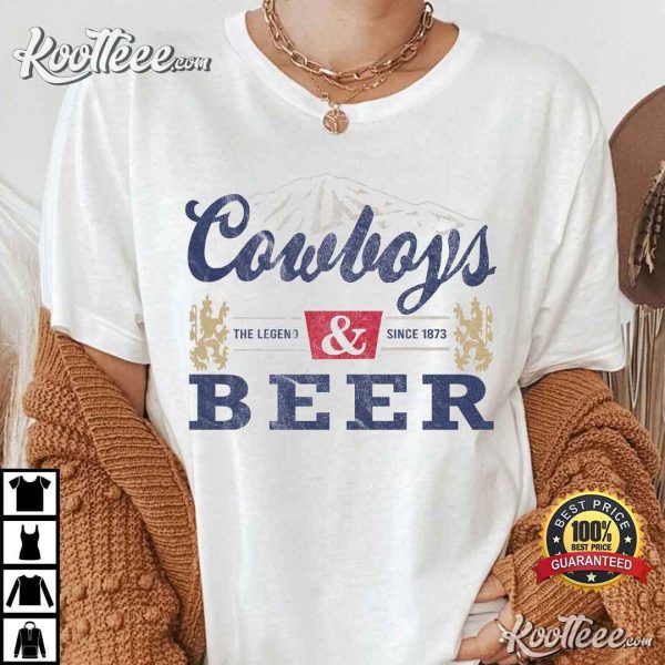 Cowboys And Beer Cowboy Western Funny Southern T-Shirt