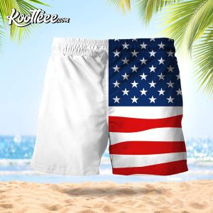 Vintage USA Flag Fourth Of July Captain Morgan Hawaiian Shorts 2
