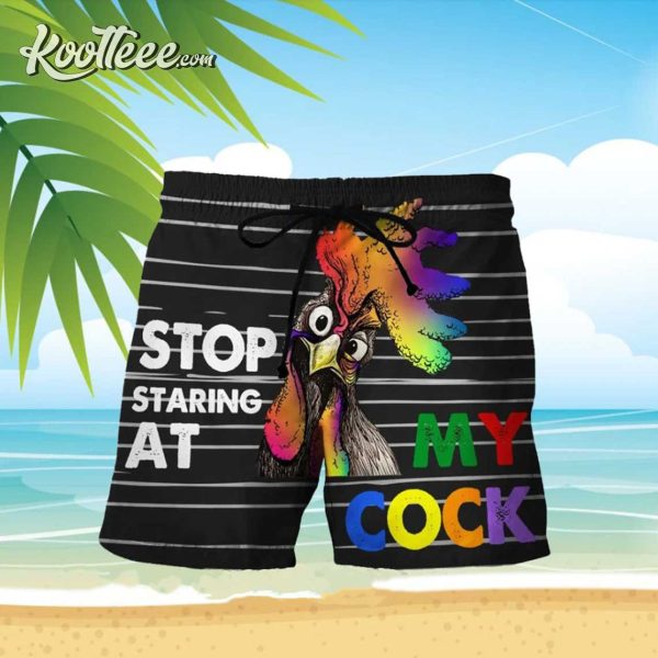 Stop Staring At My Cock Beach Hawaiian Shorts