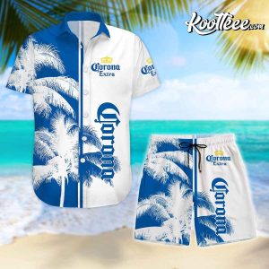 Corona Beer Coconut Tree Hawaiian Shirts And Shorts